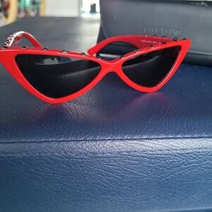 Valentino Cateye Studded Sunglasses w/Case
